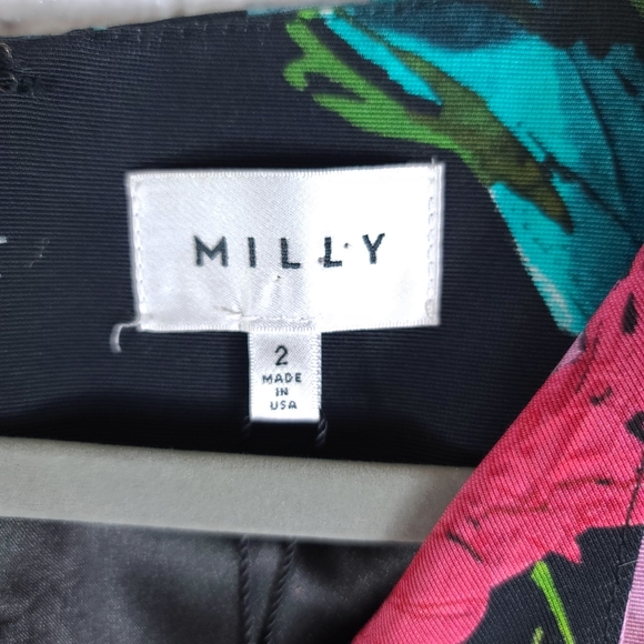 MILLY Black Floral Mini Sheath Cocktail Dress - Picture 7 of 15